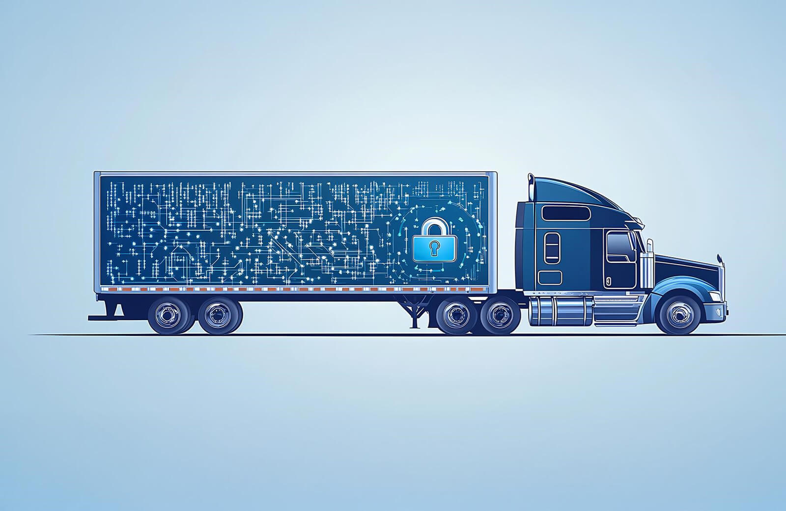 Tractor trailer with secure code in back